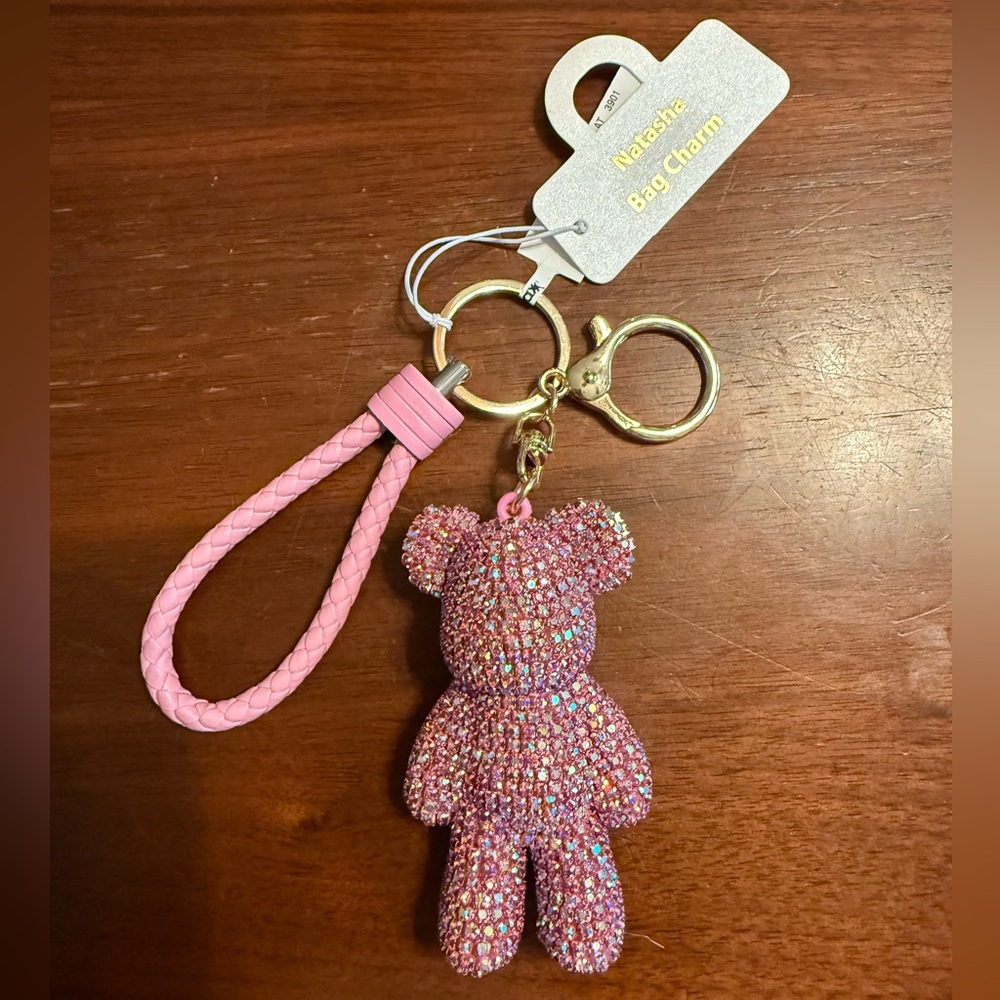 Pink Glitter Bear Keychain / Natasha Bag Charm